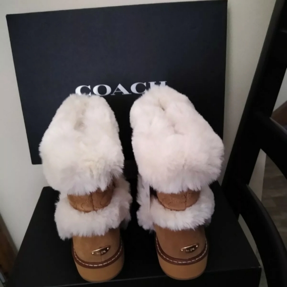 NIB Coach Izzie Signature Suede Boot 7.5 - Picture 4 of 4